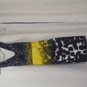 Calvin Klein Elegant Black and Yellow Women's Dress